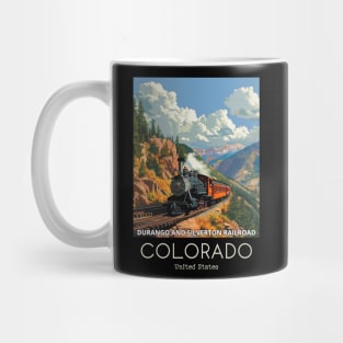 A Vintage Travel Illustration of the Durango and Silverton Narrow Gauge Railroad - Colorado - US Mug